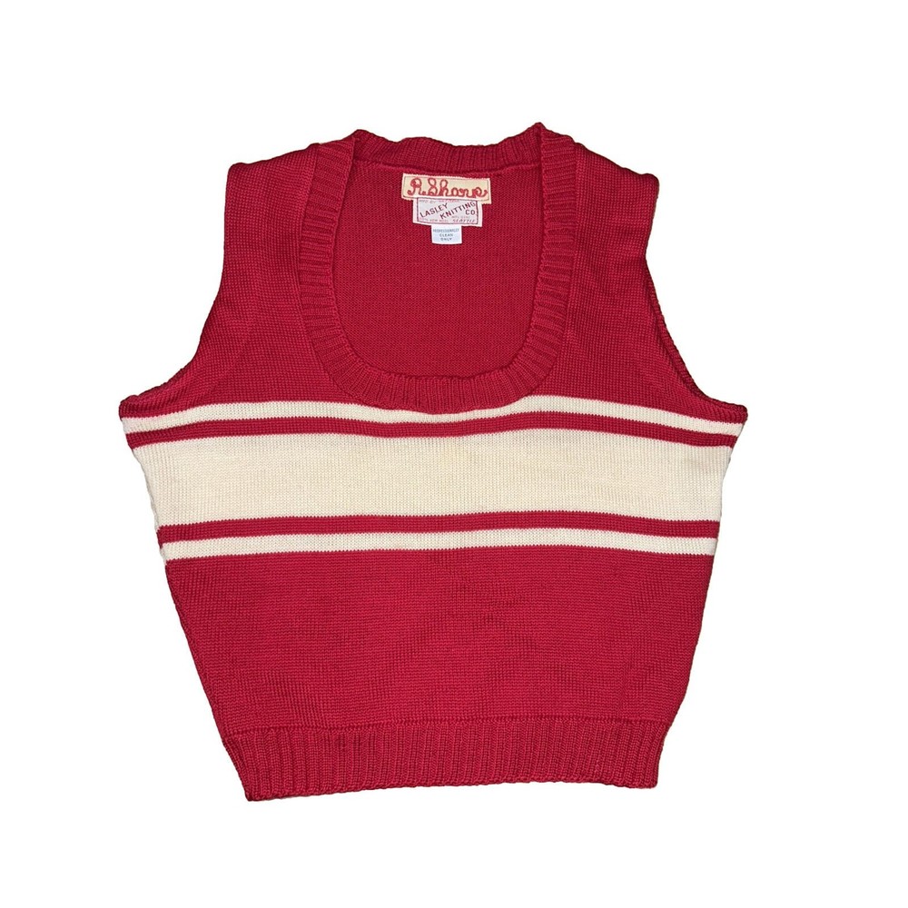 Lasley Knitting Co. New Wool sweater vest Vintage 1940's  /1950s RARE